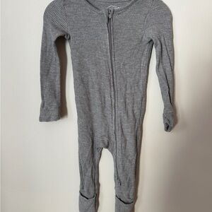 Carters Gray Ribbed Zip-Up Footed Pajamas One Piece Sleeper